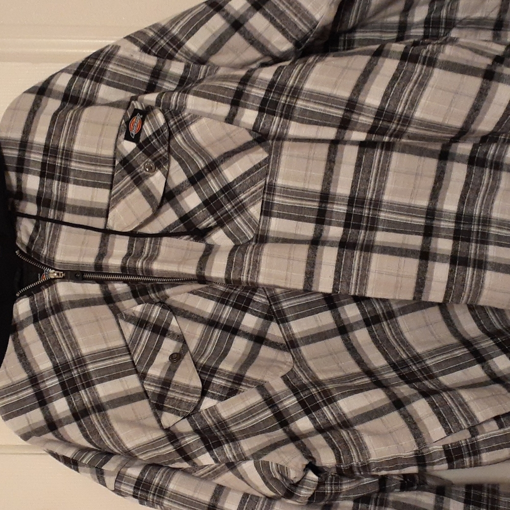NWT DICKIES FLANNEL Hooded padded SHIRT Size XL